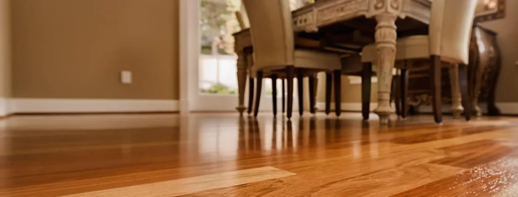 A beautiful clean hardwood floor cleaned by Apince Specialty Services